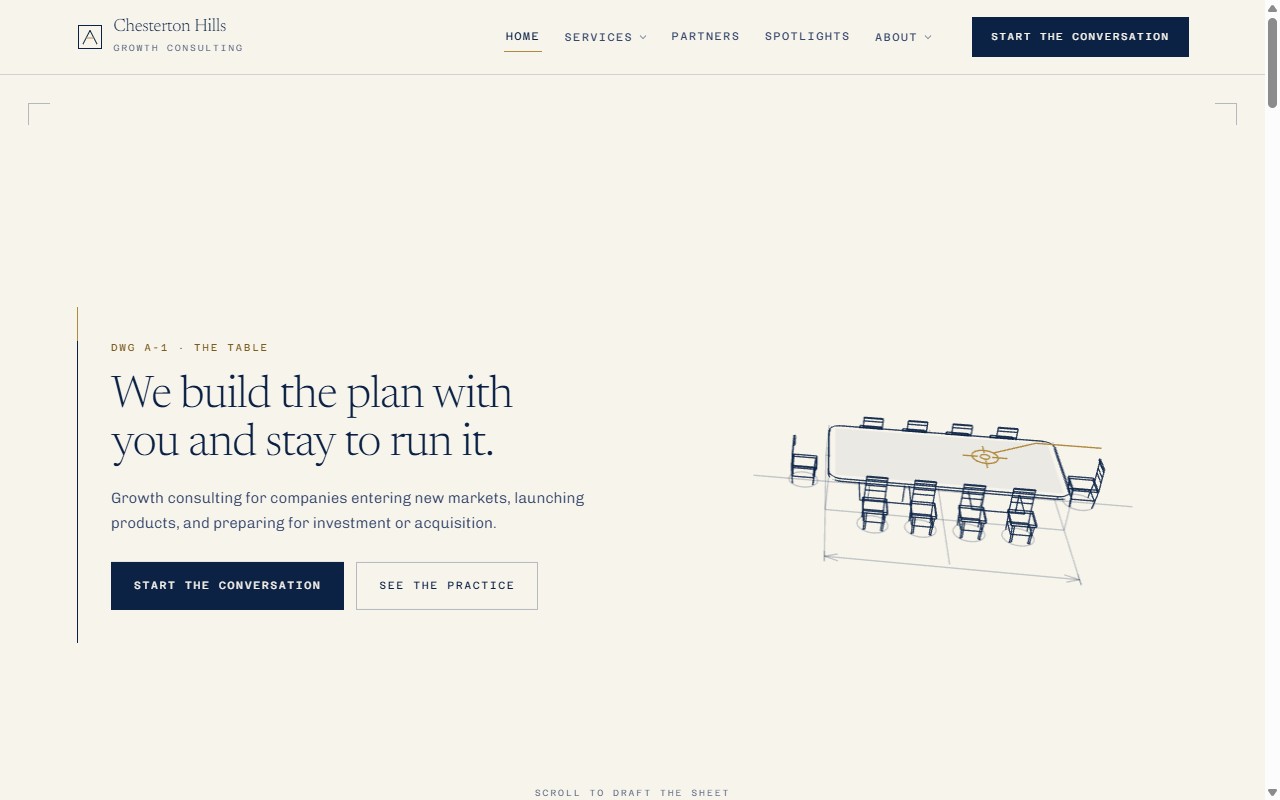 Chesterton Hills homepage design